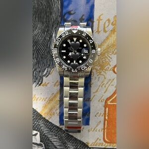 Men’s Luxury GMT Style Automatic Watch Black/Gray “Bruce Wayne” Colorway 41mm